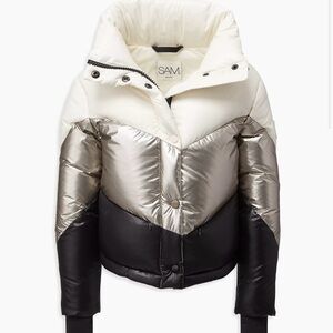 Women’s SAM Metallic Colorblock Down Jacket. Size Small.